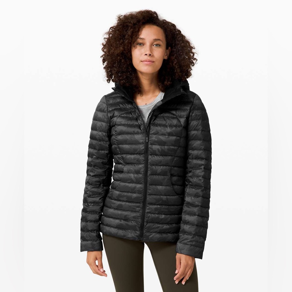 Lululemon Pack It Down Jacket, size 8, black incognito camo